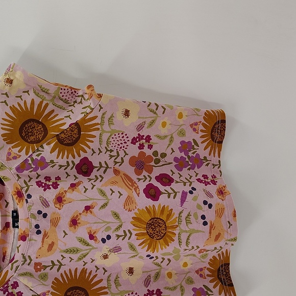 Princess Highway Pink Floral Crop Top Size 14 Girls Small Adult Stretch - Picture 3 of 7